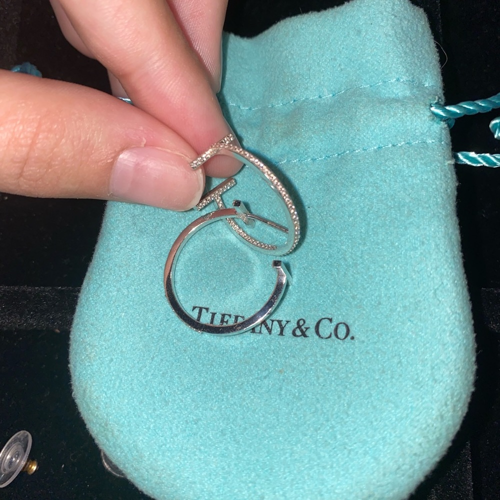 Tiffany & Co. Diamond Hoop Earrings - Picture 6 of 10